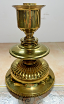 Vintage Brass Candle Holders 6.5&quot; Tall x 4.5&quot; Wide Base Set of 2 - £19.20 GBP