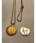 The Christmas Rose Pendant Necklace Franklin Mint Gold Plated Sterling S... - $75.23