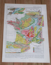 1925 Vintage Geological Map Of France - £17.13 GBP