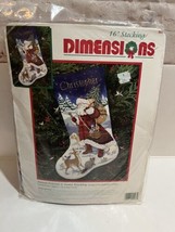 Dimensions Needlepoint Kit Animal Friends Santa Christmas Stocking 16” 9097 NEW - £116.28 GBP