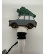 Threshold Car with Christmas Tree on the Roof Bottle Stopper, gray  cera... - $8.38