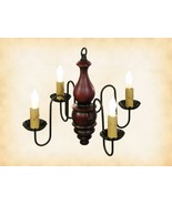 4 CANDLE COLONIAL &quot;ABIGAIL&quot; CHANDELIER - &quot;RED RUB&quot; WOOD Candelabra Light... - $435.52 CAD