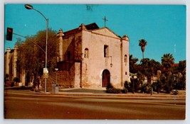 Postcard CA California San Gabriel Mission Archangel Chrome Used with Stamp - £2.43 GBP