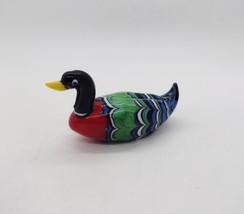 Vintage Handmade Art Glass Duck Paperweight Figurine Multicolor Decor READ  - £13.51 GBP