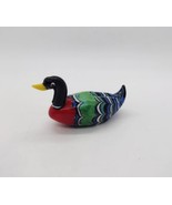 Vintage Handmade Art Glass Duck Paperweight Figurine Multicolor Decor READ  - £13.29 GBP