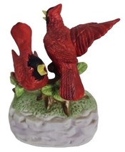 Two Cardinals on a Tree Music Box Ceramic Figurine READ - £7.18 GBP