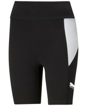 PUMA Womens Rebel Colorblocked High-Rise Bike Shorts Size X-Large Color Black - £43.90 GBP