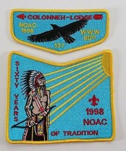 Vintage 1998 NOAC Colonneh 137 60th Two Part Boy Scouts BSA Pocket Flap Patch - £10.84 GBP