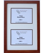 Wall Mount Double Photo Frames Multimat Holds Two(2) 5x7 Photos Brown wo... - £25.42 GBP