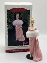 Hallmark 1996 Ornament Barbie Enchanted Evening #3 In Series Pink Gown Fur - £6.71 GBP