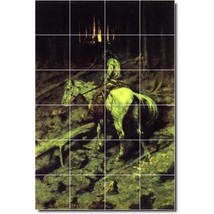 Frederic Remington Native Americans Painting Ceramic Tile Mural BTZ07319