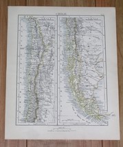 1906 Original Vintage Map Of Chile And Argentina / South America - £15.96 GBP