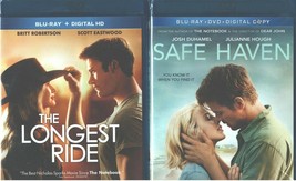 Nicholas Sparks DOUBLE-Longest Ride+Safe Haven-J Duhamel+B Robertson-NEW Blu Ray - £15.59 GBP
