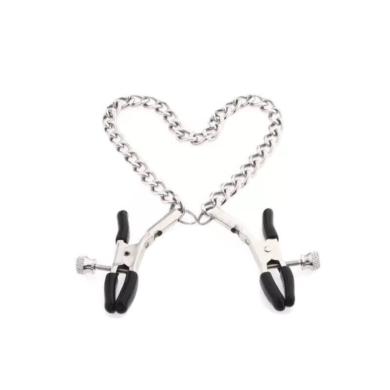 Nipple Clamps with Chain Clip Clamp BDSM Bondage Metal Sex Toys for Women - $18.52