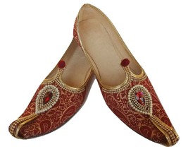 Herren Perle Jutti Mojari Khussa Indisch Ethnisch Hochzeit Flach Schuhe US Größe - £25.58 GBP