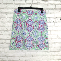 Talbots Skirt Womens Petites 4P Green Geometric Floral Lined Mini - $21.98