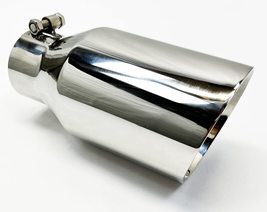 Exhaust Tip 2.25&quot; Inlet 4.00&quot; Outlet 8.00&quot; long Slant Angle Stainless St... - £34.27 GBP