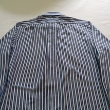 Van Heusen Fitted Men's White & Blue Stripes Cotton Blend Button Up Shirt Size M image 9