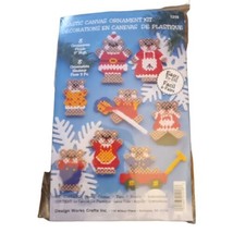 Plastic Canvas Design Works 8 Teddy Bears Christmas Ornaments 3&quot;h Kit #D... - £7.53 GBP