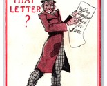 Comic Tall Man in Top Hat How AboutThat Letter DB Postcard W2 - $4.90