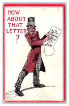 Comic Tall Man in Top Hat How AboutThat Letter DB Postcard W2 - £3.89 GBP