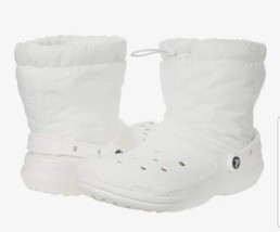 Crocs Neo Puff Shorty Boots Womens Size 6 Mens 8 White Classic Lined Outdoor NWT - £33.54 GBP