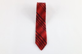 Vintage 50s 60s Rockabilly Rhodia Acetate Striped Neck Tie Dress Tie Red Italy - £19.40 GBP