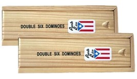 2 X Dominoes Regular Size With Puerto Rico Flag Bandera P.R. Quality Woo... - £32.12 GBP