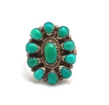 Signed Jane Paselente Cluster Turquoise Sterling Silver Ring - £79.60 GBP