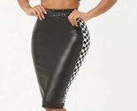 Sexy Race Car Driver Black &amp; White 2-Piece Checkered Pleather Faux Leath... - $19.80