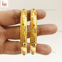 18 Kt, 22 Kt Gold Traditional Handmade Slip-On Bracelet Bangles 14 - 28 Gm(2pcs) - £1,118.83 GBP+