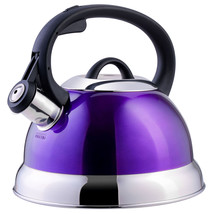 Mr. Coffee Flintshire 1.75 Quart Whistling Stovetop Tea Kettle in Purple - £43.82 GBP