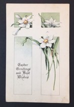 Antique Easter Greetings Best Wishes Card Posted 1918 Divided Back Gibson - £11.94 GBP