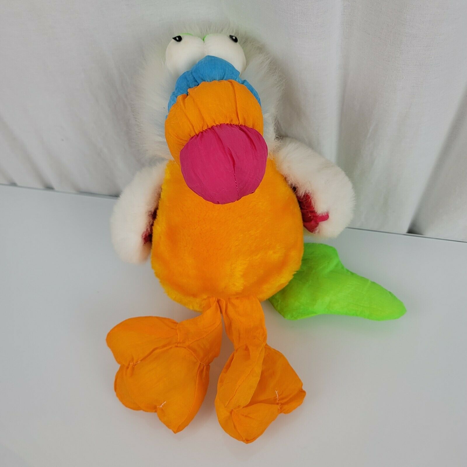 United Novelty Inc Stuffed Plush Toucan Parrot Bird Nylon Beak Orange Neon 90s - $128.69