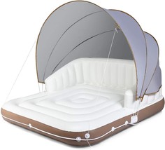 Canopy Island Inflatable Lounge, w/SPF50+ Retractable Detachable Sunshade, 71&quot; x - £135.50 GBP