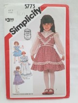 1982 VTG Gunne Sax Simplicity Pattern 5773 ~ Girls Dresses ~ Child Size 5 UC FF  - £7.85 GBP
