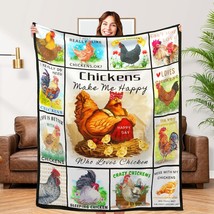 Cute Chicken , Soft Fuzzy Flannel Plush Chicken Gifts Throw For Couch Sofa Bed C - £36.31 GBP