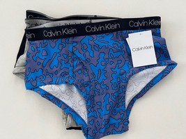 Calvin Klein CK 3-Pack Boy's Briefs Underwear Blue Camo / Grey / Navy - $69.27