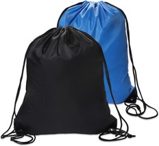 2PCS Bags PE Bags Gym Bag Black Draw String Bags Backpack for Sports Gym... - £15.31 GBP