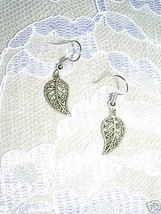 Pretty Scroll Leaf / Leaves Shaped Leaves Dangling Silver Alloy Charms Earrings - £4.01 GBP