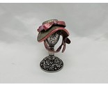 Dollhouse Miniature Sweet Romance Metal Pink Ribbon Hat On Stand - $59.39