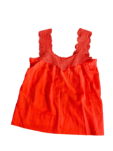 J. CREW Size 0 Orange Tank Top Wide Crochet Straps 100% Cotton Style 41472 - £13.95 GBP