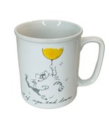 Purrfect Charms Cats Balloons Life Is Full Of Ups &amp; Downs Coffee Mug Vtg... - €18,44 EUR