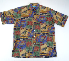 Vintage Tori Richard Hawaiian Aloha Men Shirt Sz S Button Down Tree Fish Turtle - £21.22 GBP