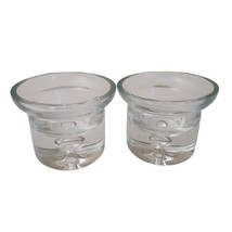 Krosno Polish Hand Blown Art Glass Wide Mouth Candle Holder of Crate &amp; Barrel - £19.70 GBP