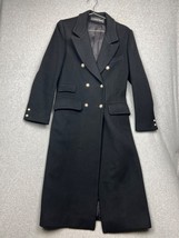 Vtg 80&#39;s Reflections Wool Long Trench Coat Double Breast Pearl Button Size 12 - $122.66