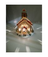 Vintage Christmas Village Schoolhouse Ceramic Plug-in Light Collectible ... - $353.66 MXN