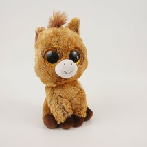 TySilk Beanie Boo Brown Horse Harriet 6 inch 2017 Orange Glitter Eyes - £7.45 GBP