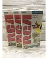 Three New Sealed Blank RCA VHS VIDEO Tape Tapes  T-120H Standard Grade 6... - £8.06 GBP