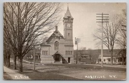 Marcellus NY Methodist Church  Street View 1913 Herbert Myer &amp; Co Postcard S25 - £27.37 GBP